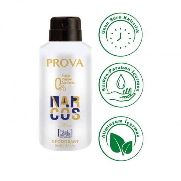 Prova Narcos EDP Erkek Parfüm 120 ml ve Deodorant 150 ml 3 Adet - 3