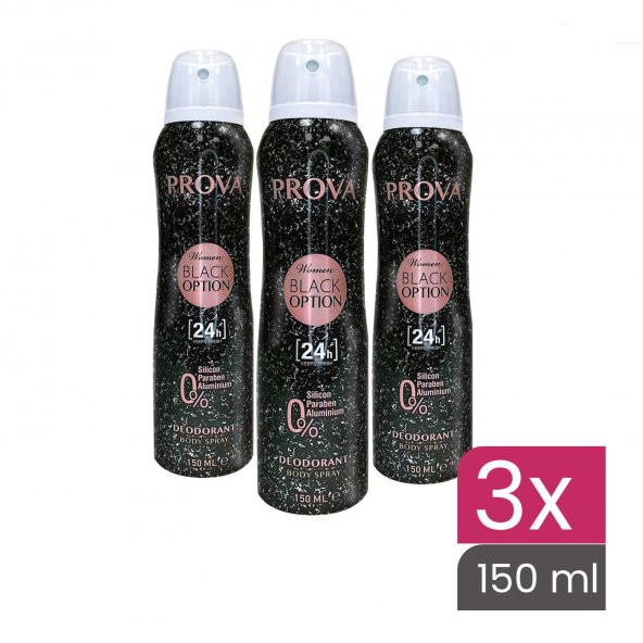 Prova Black Option Kadın Deodorant 150 ml 3 Adet - 2