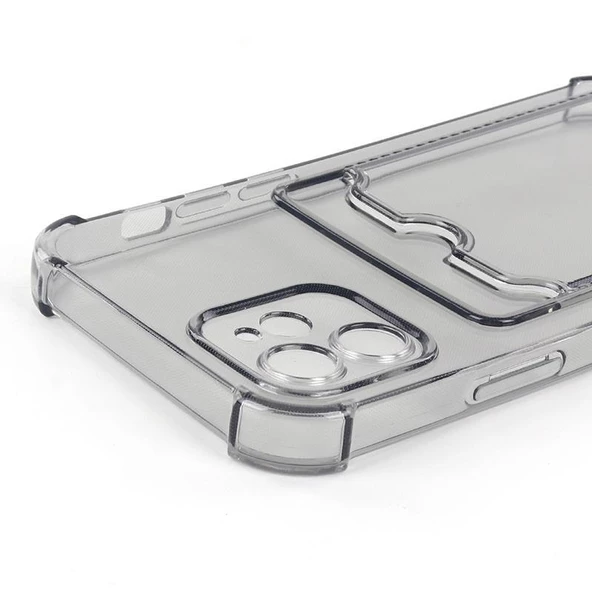 İphone 12 Pro Max Şeffaf Kartlıklı Kamera ve Darbe Korumalı Telefon Kılıfı - Resim 2