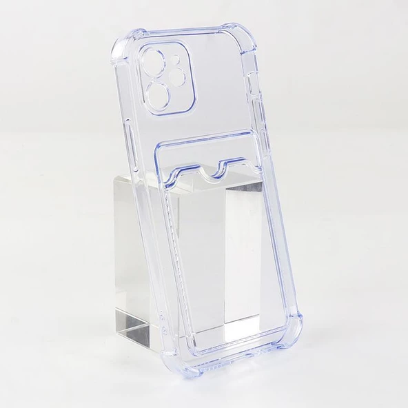 İphone 12 Pro Max Şeffaf Kartlıklı Kamera ve Darbe Korumalı Telefon Kılıfı - Resim 6