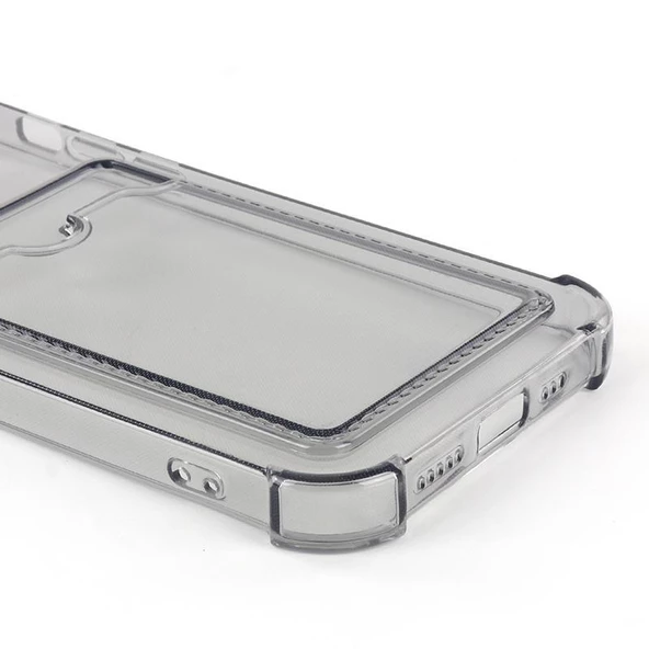 İphone 12 Pro Max Şeffaf Kartlıklı Kamera ve Darbe Korumalı Telefon Kılıfı - Resim 3