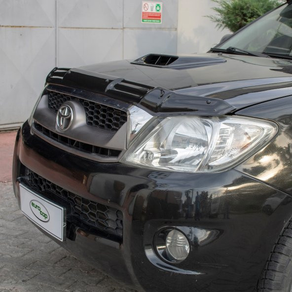 Toyota Hilux Ön Kaput Koruma Rüzgarlığı 3mm Akrilik (Abs) Parlak Siyah Deflektör 2006-2012 - 2