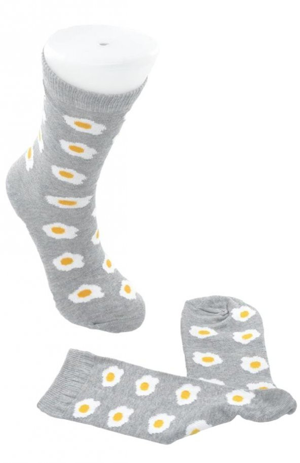 Flora Bayan Yumurta Desenli Soket Çorap