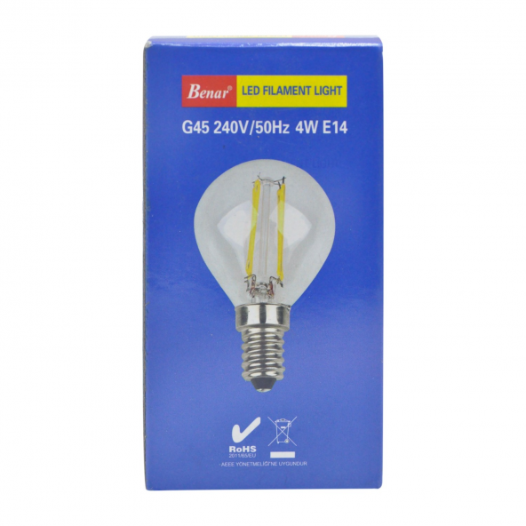 BENAR RS-TPLW 003 4W E14 G45 FLAMANLI LED AMPÜL - 2