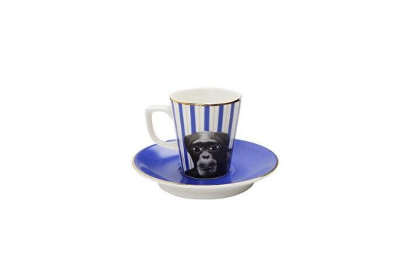 Porland Wild Life Monkey Tabaklı Kahve Fincanı 75cc 04ALM005280