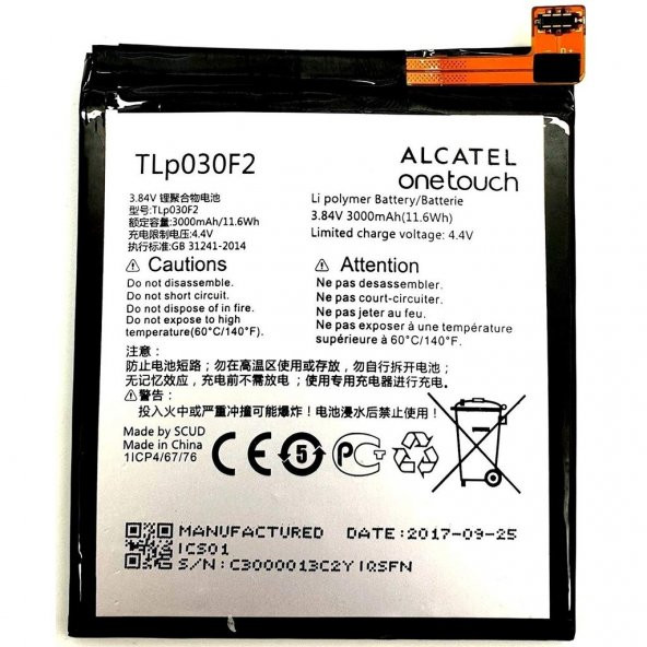 Alcatel OneTouch İdol 4S Pil Batarya Pil 100 Orjinal TLp030F2