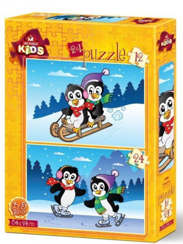 Art Puzzle 12+24 Parça Penguenler 4489 - 3