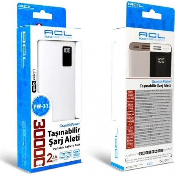 ACL 30000 Mah Powerbank Taşınabilir Sarj Cihazı Pw-31