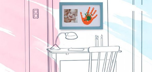 Baby Memory Prints Paint Wall Family Frame Mavi - 2