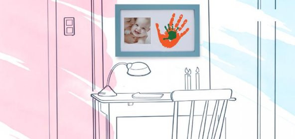 Baby Memory Prints Paint Wall Family Frame Mavi - 4