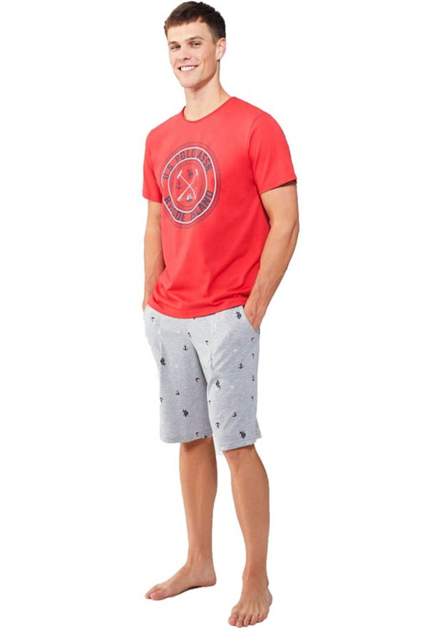 Erkek Baskılı T-shirt Ve Şort Pijama Takımı - 2
