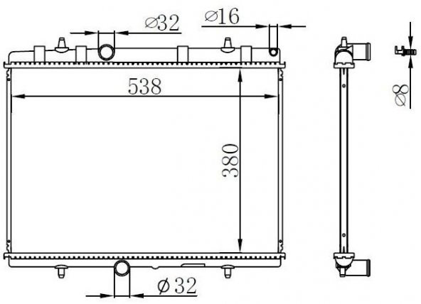 MOTOR SU RADYATORU (380x538x22) PARTNER TEPEE-P207-P407 1,6 HDI 0 ürün görseli 1