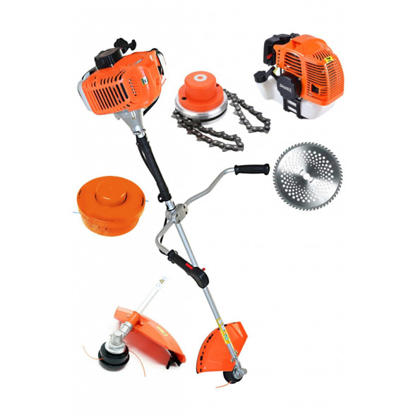 Snaiker Alman H25 6 Hp Yan Tipi Benzinli Motorlu Ot Çalı Tırpanı Çim Biçme Makinesi Tırpan + Canavar Başlık - 2