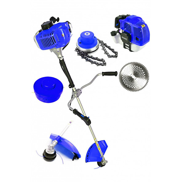 Snaiker Alman H25 6 Hp Yan Tipi Benzinli Motorlu Ot Çalı Tırpanı Çim Biçme Makinesi Tırpan + Canavar Başlık - 2