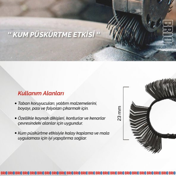 Brio Tel Fırça Yüzey Temizleme Eğri 23 Mm - 3