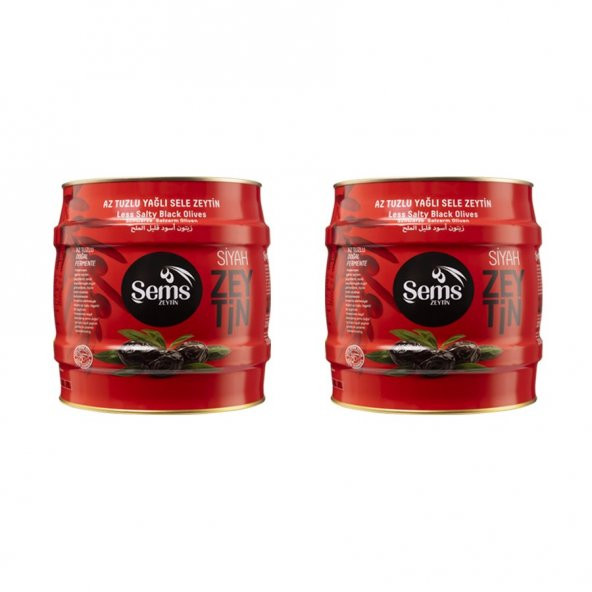 Şems Siyah Zeytin 291-320 Kalibre 2000gr 2li