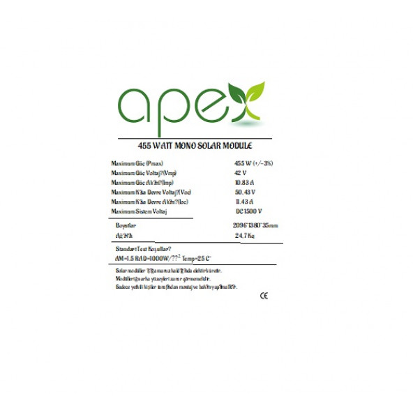 Apex 455 Watt Half-cut Monokristal Güneş Paneli - 2