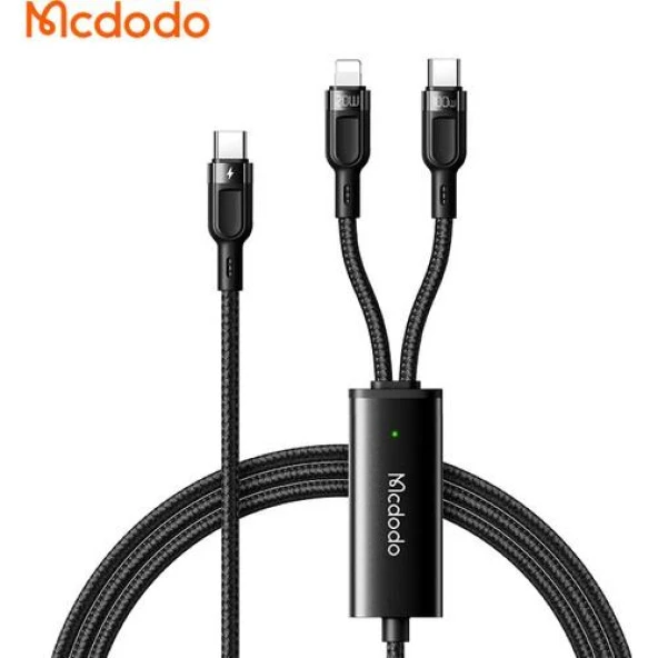 Mcdodo 2in1 100W TypeC- İphone Data-Şarj Kablo 1.2M-Siyah CA-8780