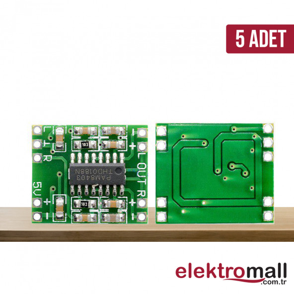 PAM8403 Mini Digital Amplifier Board 2X 3w 2 Kanal 5V Amfi Kiti (5 Adet)