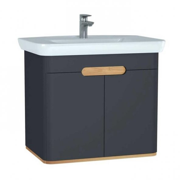 VitrA Sento Lavabo Dolabı 80 cm Kapaklı Mat Antrasit 60809 - 3
