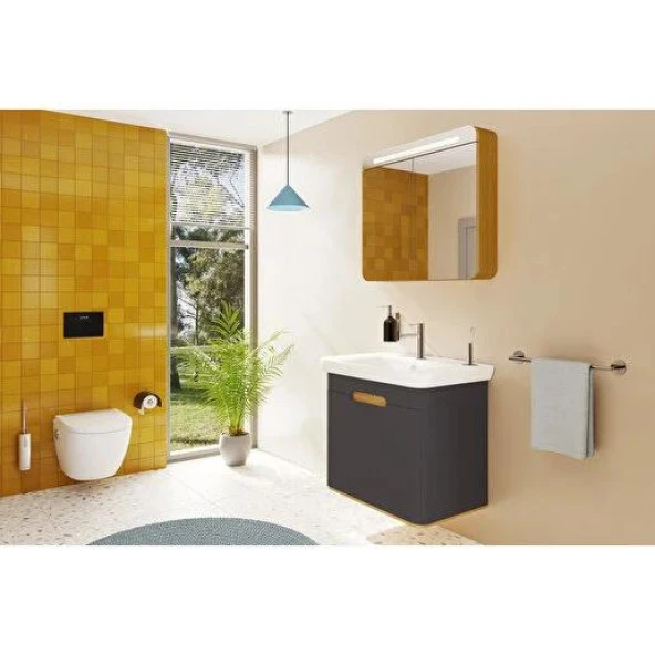 VitrA Sento Lavabo Dolabı 80 cm Kapaklı Mat Antrasit 60809 - 5