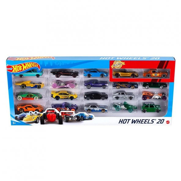 Hot Wheels 20li Araba Seti - Geniş Ürün Yelpazesi, Oyuncak Araba Koleksiyonu, 1:64 Ölçek H7045 - 8