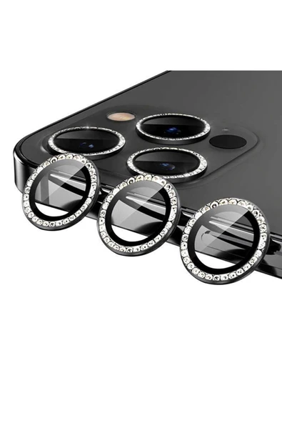Logis Apple İphone 11 Pro Taşlı Kamera Lens Koruma Camı 3lü - 7