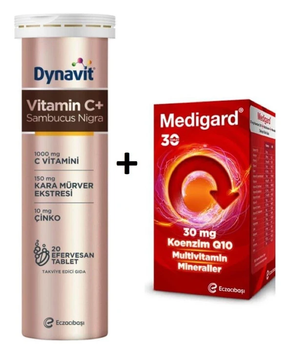 Dynavit Vitamin C+ Sambucus Nigra 20 Efervesan Tablet+Medigard 30 Tablet