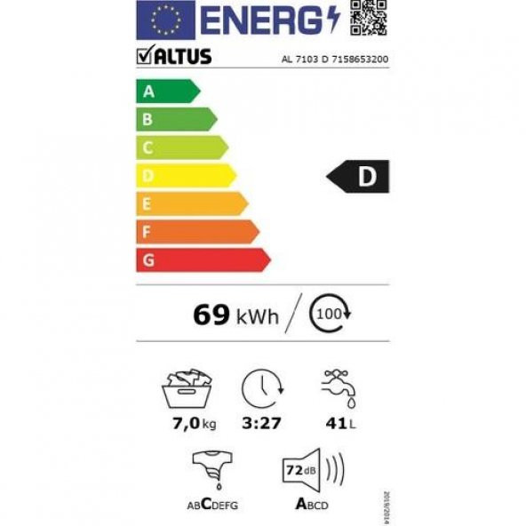Altus AL 7103 D 7 kg 1000 Devir Çamaşır Makinesi - 2