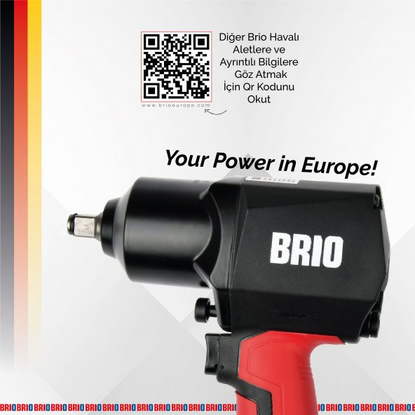 Brio Havalı Somun Sökme 1/2 1950 Nm Çift Çekiç 2,16 Kg - 5