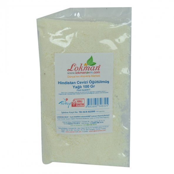 LokmanAVM Hindistan Cevizi Öğütülmüş Yağlı 100 Gr Paket - 2