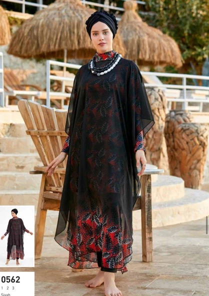 Adasea Maresiva 0562 Pareo Tesettür Mayo Üzerine  Kaftan