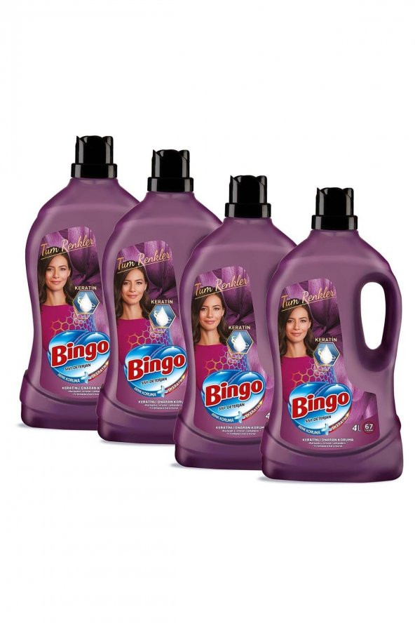 Bingo Onaran Koruma Sıvı Bakım Çamaşır Deterjanı 4 lt 4lü