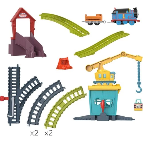 Orjinal Fisher Price Thomas ve Arkadaşları Carly ve Sandy Pilli Motorlu Oyun Seti Thomas HDY58 - 5