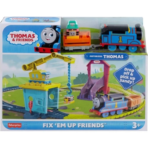 Orjinal Fisher Price Thomas ve Arkadaşları Carly ve Sandy Pilli Motorlu Oyun Seti Thomas HDY58