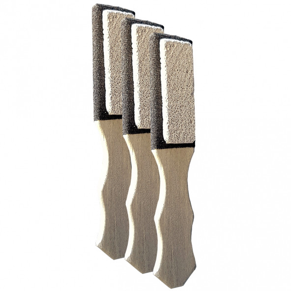 3 Adet Saplı Ponza Taşı Çift Taraflı Topuk Törpüsü Ponza Taşı Katmanlı