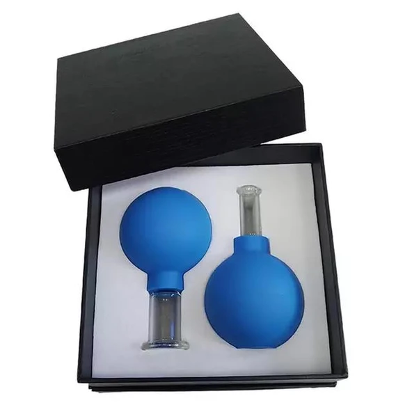 Silikon Vakumlu Cam Masaj Kupası, Yüz Bölgesi Için 2'li Set - 2