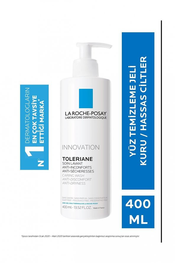 Toleriane Caring Krem Temizleyici Kuru/Hassas Ciltler 400 ml 3337875545778 - 1