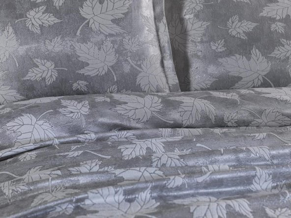Çeyiz Diyarı Çınar Jakarlı Yatak Örtüsü Silver - Resim 4