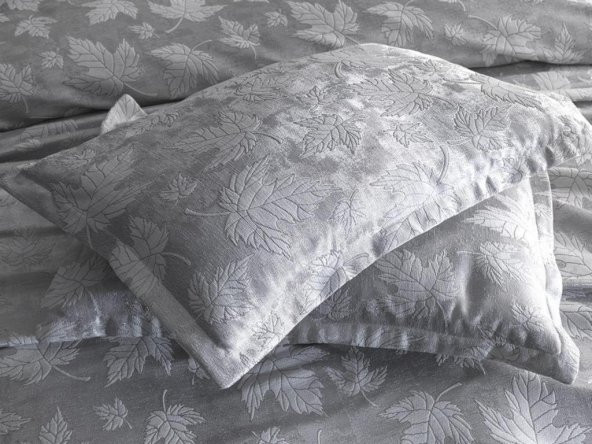 Çeyiz Diyarı Çınar Jakarlı Yatak Örtüsü Silver - Resim 5