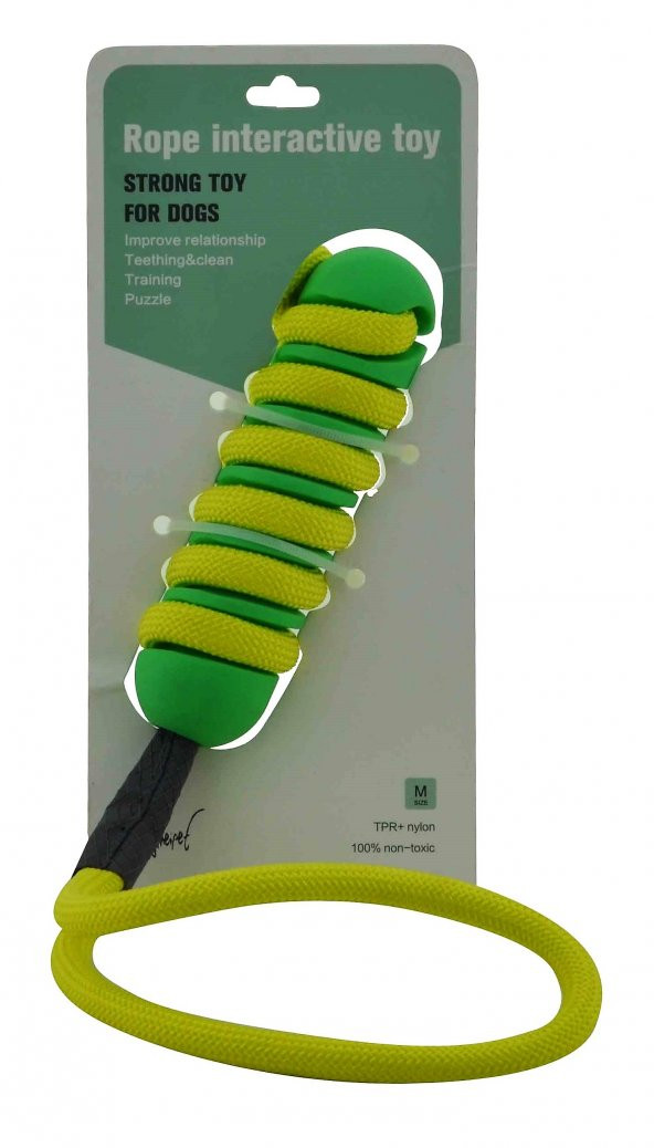 İpli Güçlü Interactive Köpek Oyuncağı TPR+ Nylon 100 Non-Toxic
