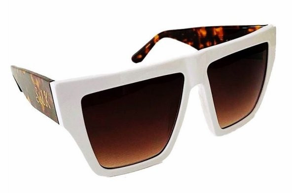 Sol.K Comcarrox-k Bayan Beyaz Güneş Gözlüğü Büyük Lensli uv400 cr-39 lens