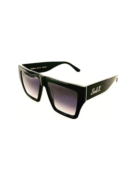 Sol.K Comcarrox-k Kadın Siyah Güneş Gözlüğü Büyük Lensli uv400 cr-39 lens - Resim 7