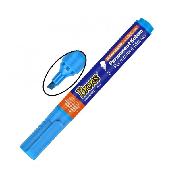 Markör Permanent Kalem Siyah Mavi Kırmızı 3 lü 1 Paket Brons Koli Çuval Kalemi - 2