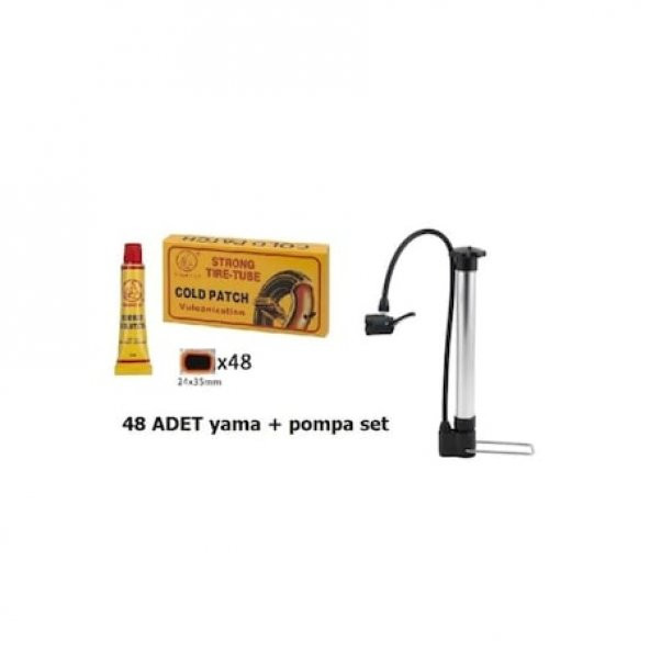 Golden Bisiklet Pompa Alüminyum Kısa+48 Yama Seti kısa alm pompa
