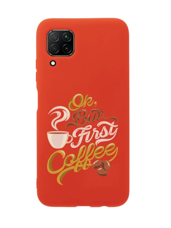 Huawei P40 Lite First Coffee Premium Silikonlu Telefon Kılıfı