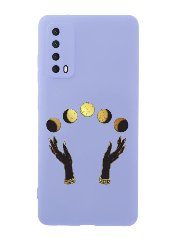 Huawei Psmart 2021 Ay Evreleri Desenli Premium Silikonlu Telefon Kılıfı