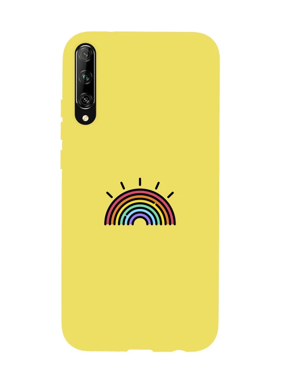 Huawei Psmart Pro Gökkuşağı Desenli Premium Silikonlu Telefon Kılıfı