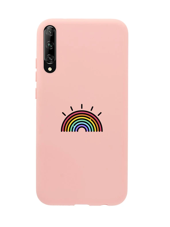 Huawei Psmart Pro Gökkuşağı Desenli Premium Silikonlu Telefon Kılıfı - 2