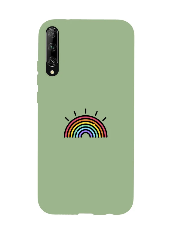 Huawei Psmart Pro Gökkuşağı Desenli Premium Silikonlu Telefon Kılıfı - 5